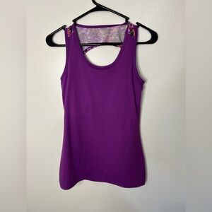 Gaiam purple sleeveless running workout yoga athletic tank top size small
